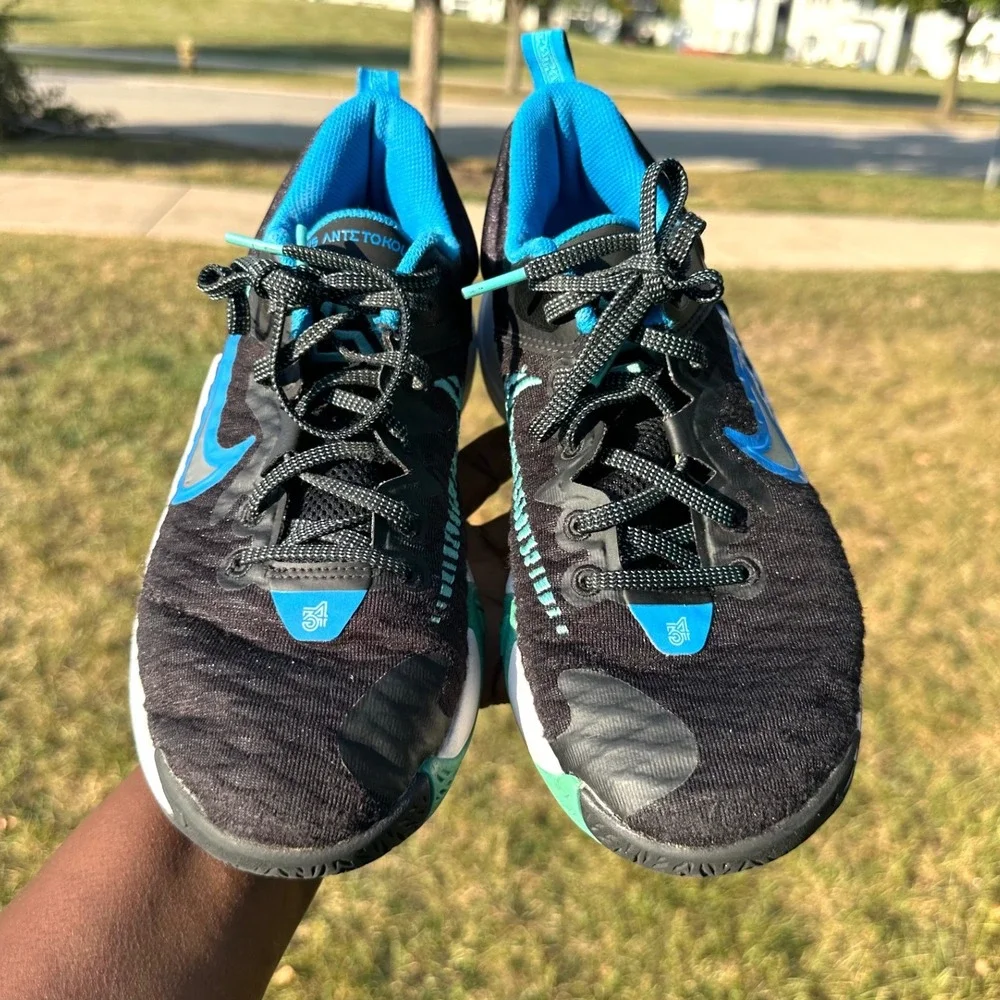 Nike Giannis Immortality 2‎ GS Big Kids Athletic Shoes Size 6Y Black Washed Teal
